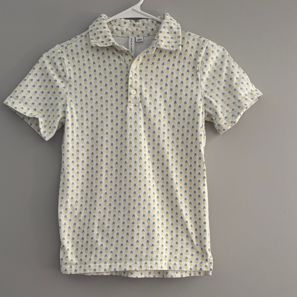 Janie and Jack Cream Polo with Yellow Accents